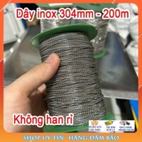 Cuộn 200m dây inox 304 loại 1mm không han rỉ (2 sợi xoắn); kẹp chì công tơ điện, nước, hàng hoá