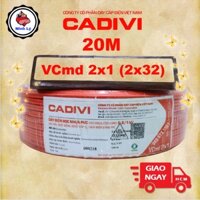 Cuộn 20m Dây Điện Đôi Mềm 1.0 CADIVI Vcmd 2x1.0 Hay 2x32 Cao Cấp