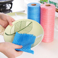 Cuộn 4 Khăn Giấy Vải Lau Đa Năng, Lau Bếp, Lau Bát Dĩa Có Thể Tái Sử Dụng 4 màu một gói 4PC