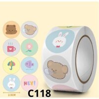 Cuộn 500 nhãn dán sticker Thank You tăng tỷ lệ đánh giá 5 SAO hàng chất lượng cao, nhiều mẫu lựa chọn Yorn - KT - C118