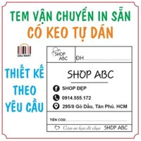 Cuộn 500 Tem vận chuyển in sẵn 10x10cm thiết kế theo yêu cầu có keo dính bóc ra dán ngay. Hóa đơn nhiệt IN SẴN 100x100mm