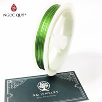 Cuộn 50m dây cước kim loại bọc nhựa 0.4mm xỏ vòng có khoá - Ngọc Quý Gemstones - Xanh lá