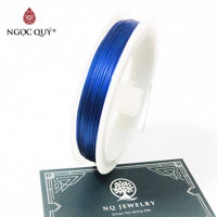 Cuộn 50m dây cước kim loại bọc nhựa 0.4mm xỏ vòng có khoá - Ngọc Quý Gemstones -  Xanh dương