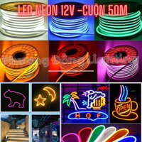 Cuộn 50m Dây đèn LED Neon flex (6x12)mm DC12V, không thấm nước