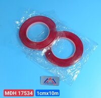 Cuộn Băng keo 2 mặt siêu dính cường lực, bản rộng 1cm, chiều dài 10m, độ dày 0.8mm 	                				 (Mã đặt hàng: 17534)