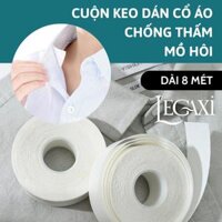 Cuộn băng keo dán cổ áo Chống thấm mồ hôi Lâu bong tróc Chống bụi bẩn ố vàng 8 mét Dùng 1 lần Legaxi - Màu trắng - Cuộn dán cổ áo