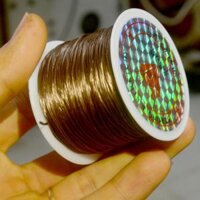 Cuộn dây chỉ tơ xỏ chuỗi - nâu