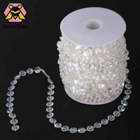 Cuộn Dây Chuỗi Hạt Pha Lê Dài 30M 99FT Dùng Trang Trí Rèm Cửa Tiệc Cưới