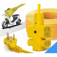 Cuộn dây điện 30m nối dài có 5 đầu cắm. Dây sạc xe máy xe đạp điện nối dài 30m kèm ổ cắm dây đúc chịu nhiệt