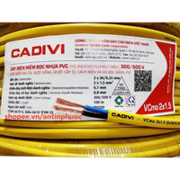 Cuộn dây điện đôi 100m, Dây điện đôi bọc PVC hãng Cadivi 2x0.75mm2/2x1.5mm2 /2x2.5mm2 /2x4mm2,