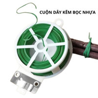 Cuộn dây kẽm bọc nhựa buộc lan, cuộn 50m dây buộc cố định cây cảnh