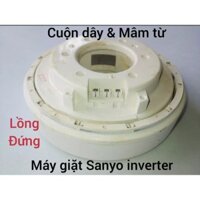 Cuộn dây + mâm từ moter máy giặt Sanyo - Aqua : ASW - D900HT/ AQW -  DQ900HT / 90VT....( Hàng hãng tháo máy )