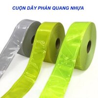 CUỘN DÂY PHẢN QUANG NHỰA 3,5CM, DÂY Q CẢNH BÁO PHẢN CHIẾU BAN ĐÊM, MAY QUẦN ÁO, CẢNH BÁO AN TOÀN