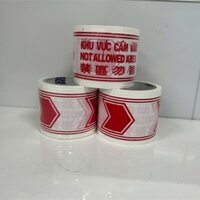 Cuộn Dây Rào Cảnh Báo Khu Vực Cấm Vào In 2 Mặt 100m, Dây An Toàn Công Trường, Khu Vực Cách Ly