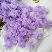 Cuộn Dây Ruy Băng Vải Voan Ren Hoa 3D Dài 10 Yards Trang Trí Váy Cưới