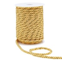 Cuộn Dây Thừng Lụa Bện Ba Sợi Màu Vàng Đồng 5mm 1 Cuộn 25 Yards Trang Trí Giáng Sinh / Giáng Sinh