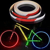 Cuộn Đề Can Decal Phản Quang Dán Trang Trí Viền Thân Xe Đạp, Xe Máy, Ô tô An Toàn Ban Đêm Nổi Bật 8 mét Mai Lee - Đỏ Trắng