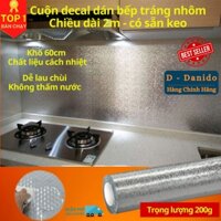 Cuộn Decal Dán Bếp Chọn Chiều Dài Giấy Decal Dán Tường Tráng Nhôm Cách Nhiệt Cao Cấp Chính Hãng - Dài 2 mét