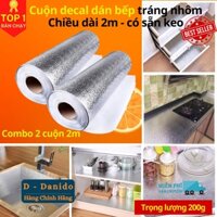 Cuộn Decal Dán Bếp Chọn Chiều Dài Giấy Decal Dán Tường Tráng Nhôm Cách Nhiệt Cao Cấp Chính Hãng - Combo 2c decal 2m