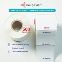 Cuộn decal nhiệt 1 tem 50 x 50mm - 500 tem R2-RC