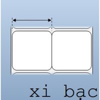 Cuộn decal xi bạc 2 tem 50x50mm, 50m