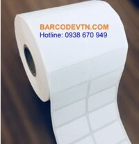 Cuộn giấy decal in mã vạch 2 tem cho kho vận chuyển 30×20mm cuộn dài 30m