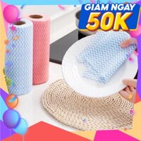 Cuộn Giấy Lau Đa Năng, Khăn Lau Bếp Vải Không Dệt (50 khăn)