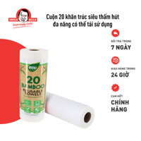 Cuộn Khăn Lau Đa Năng Lau Bếp Siêu Thấm Hút Làm Từ Tre Tái Sử Dụng Cuộn 20 Tờ Cỡ Lớn Uncle Bills BP0114 - Hàng Nhập Khẩu