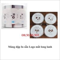 Cuộn màng keo nhựa, nilon, giấy bóng dán đậy, dập, ép nắp miệng ly cốc với nhiều LOGO đẹp Pb158