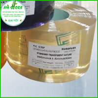 Cuộn màng nhựa PVC tiêu chuẩn dày 1.5mm x bản rộng 200mm x dài 50m làm rèm ngăn lạnh ngăn bụi, ngăn côn trùng