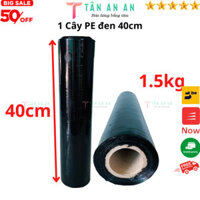 Cuộn Màng PE Đen 40cm, nặng 1.5kg, rộng 40cm, màng pe bọc hàng hoá - Tân An An