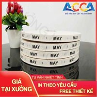 Cuộn nhãn mác cotton gắn quần áo_mềm mịn_không ngứa_In theo yêu cầu_Nhận in tối thiểu 1 cuộn