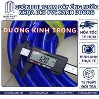Cuộn Phi 12mm Dây Ống Nước Nhựa Dẻo PVC Xanh Ống Dẫn Nước Tưới Cây Ống Rửa Xe Đường Kính Trong 12 mm