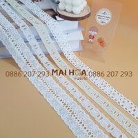 Cuộn ren viền vải thô boi thêu 2cm - 4.5cm dài 13mét dùng may đồ và trang trí đa năng Maihoafabirc