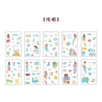 Cuốn sổ stickers book 20 tờ chủ đề cô gái dễ thương - Xanh dương