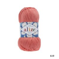 Cuộn sợi 100 bamboo mercerise Miss trơn NK từ Alize móc áo, váy, doly siêu đẹp, mát - 619