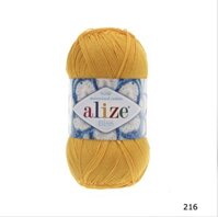 Cuộn sợi 100 bamboo mercerise Miss trơn NK từ Alize móc áo, váy, doly siêu đẹp, mát - 216