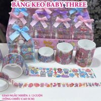 Cuộn sticker dán trang trí hình baby three có hộp đựng nhiều biểu cảm siêu độc đáo