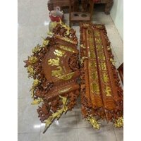 cuốn thư câu đối gỗ mít ta
