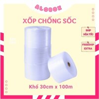 Cuộn xốp chống sốc, xốp đóng hàng, xốp hơi gói hàng, xốp nổ bọc hàng, cạnh bàn 30cmx100m, ship hỏa tốc HCM - PKĐH Alobox