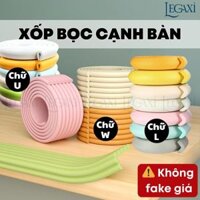 Cuộn Xốp Dài 2 Mét Bọc Cạnh Bàn Chữ U-W-V, Miếng Dán Bịt Góc Tường Chống Va Chạm An Toàn Cho Bé Legaxi