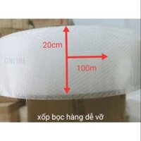 Cuộn Xốp Hơi khổ 20cm x 100m chuyên đóng hàng dễ vỡ - bóng khí - xốp giảm chấn