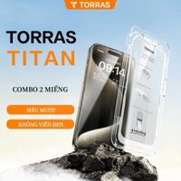 Cường Lực TORRAS Trong Suốt/ Chống Nhìn Trộm Combo 2 Kính /Hộp Có Khung Trợ Dán Cao Cấp Chính Hãng cho iP 16 Pro Max/ 16 Pro