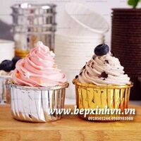 Cup giấy xếp nhũ vàng, bạc