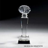 Cúp pha lê kim cương 8cm