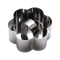 Cupcake Mousse Rings Stainless Steel Baking Dish for Muffins Cookie Pancakes - Flower