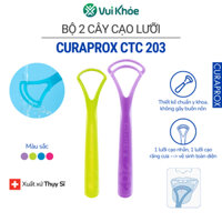 CURAPROX Bộ dụng cụ cạo lưỡi CTC 203 | Hộp 2 cái gồm CTC 201 và CTC 202 | Mã SP 73320029