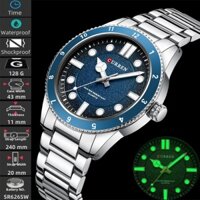 Curren Thương Hiệu Nam Thạch Anh Vòng Tay Đồng Hồ Dây Thép Không Gỉ 3 Thanh Chống Thấm Nước Thời Trang Dạ Quang Thời Gian Analog