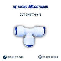 Cút chữ T nối nhanh chia nước 3 đầu phi 6 | T dây 6