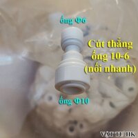 Cút thẳng ống phi 10-6 mm nối nhanh dùng cho máy lọc nước RO gia đình